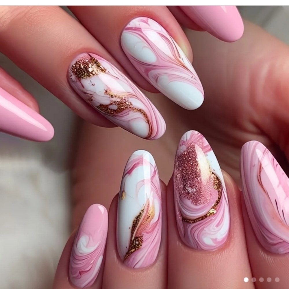 🔥3/$21 Marble Design Press On False Nails